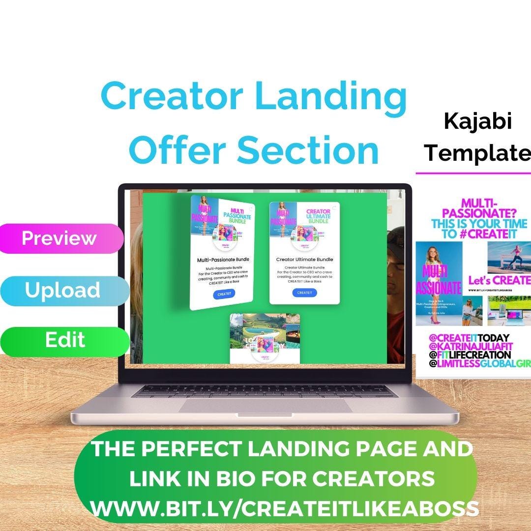 Kajabi Template for the Ultimate Creator Landing Page (Link in Bio)