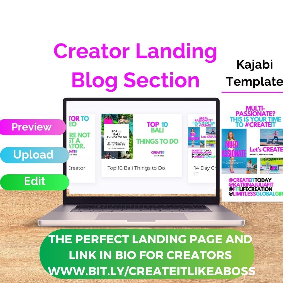 Kajabi Template for the Ultimate Creator Landing Page (Link in Bio)