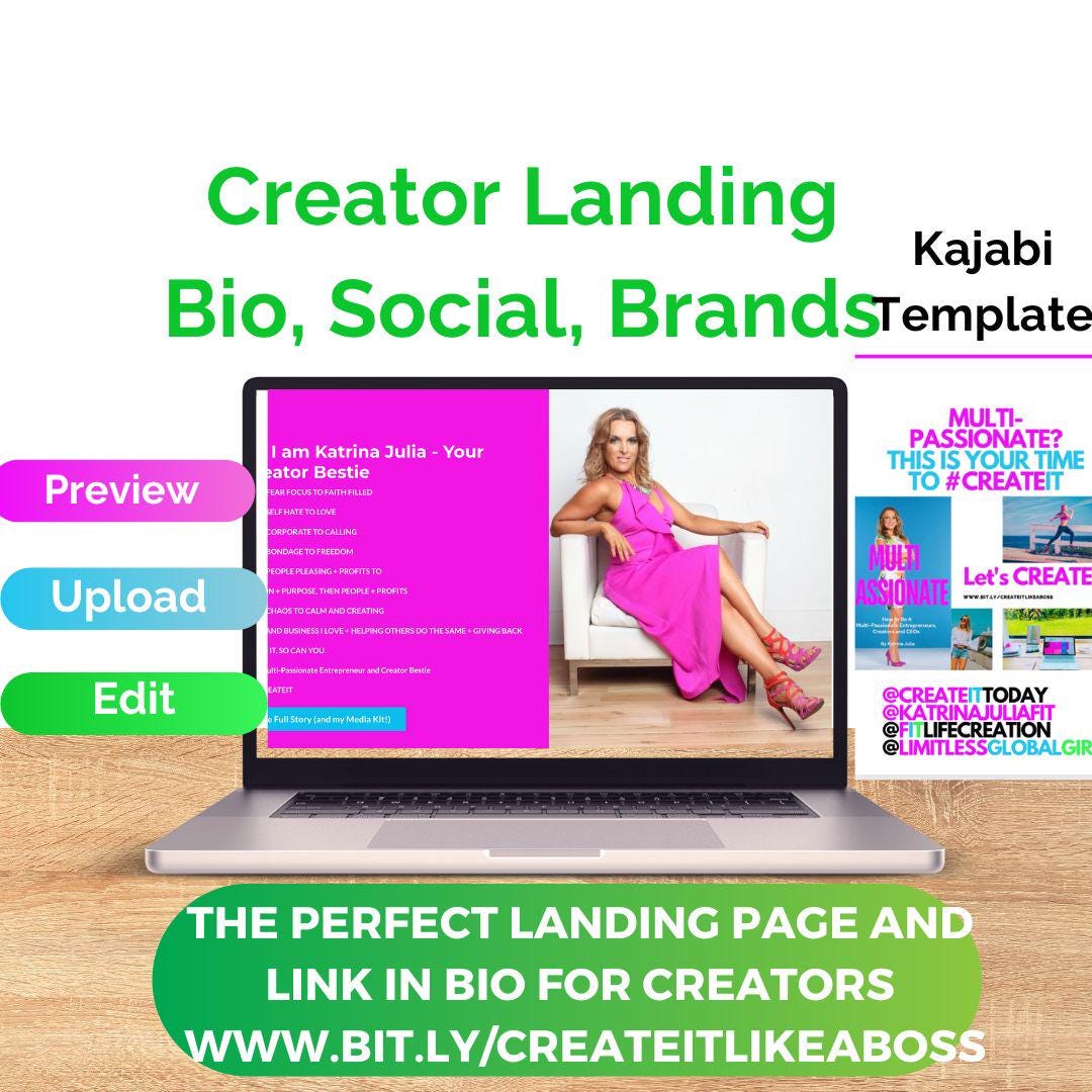 Kajabi Template for the Ultimate Creator Landing Page (Link in Bio)