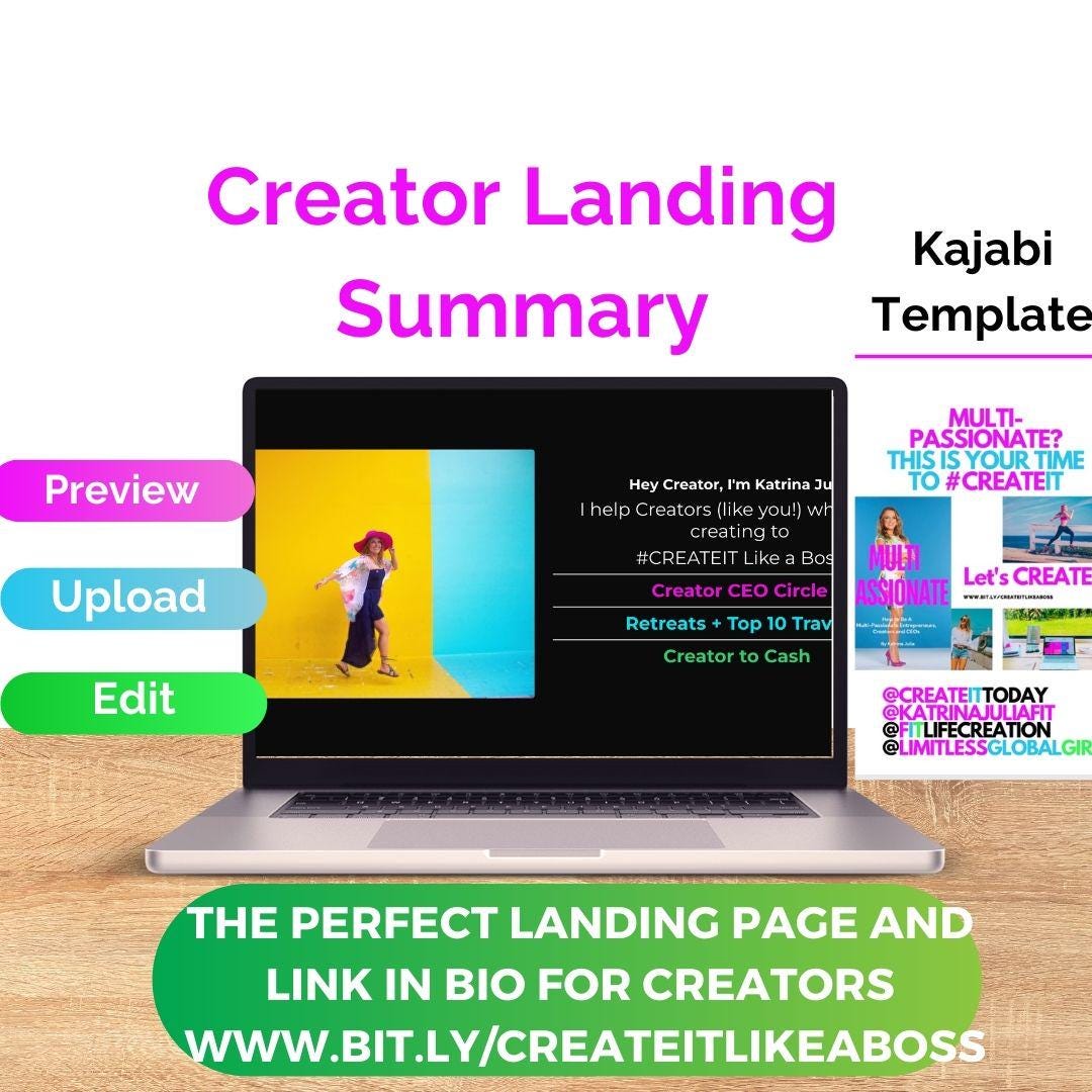 Kajabi Template for the Ultimate Creator Landing Page (Link in Bio)