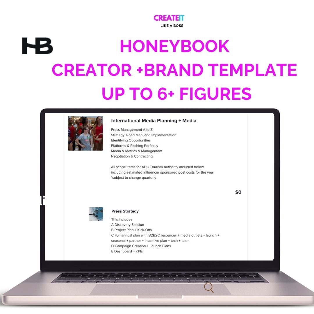 Brand Proposal Template for Creators and Brands in Honeybook