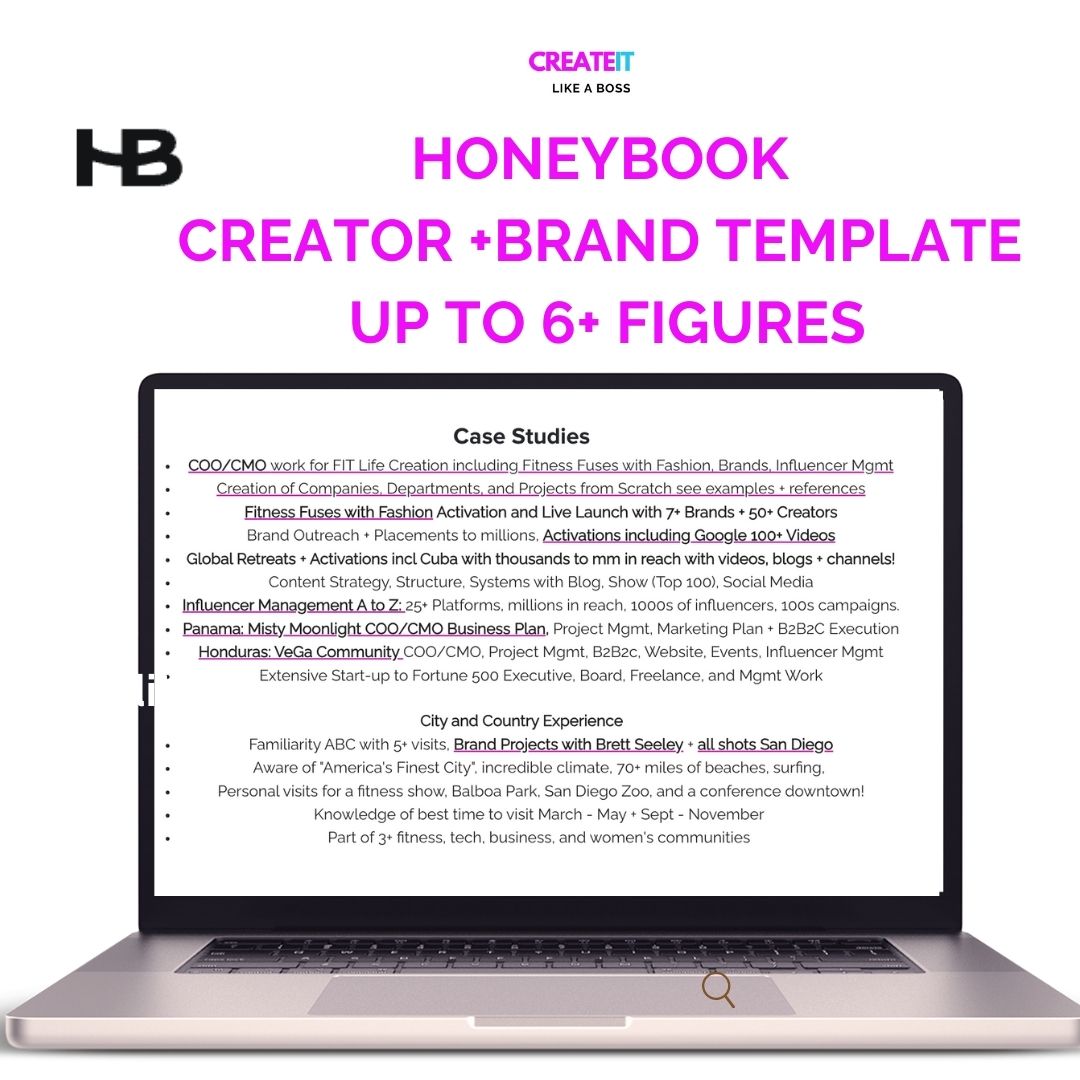 Brand Proposal Template for Creators and Brands in Honeybook