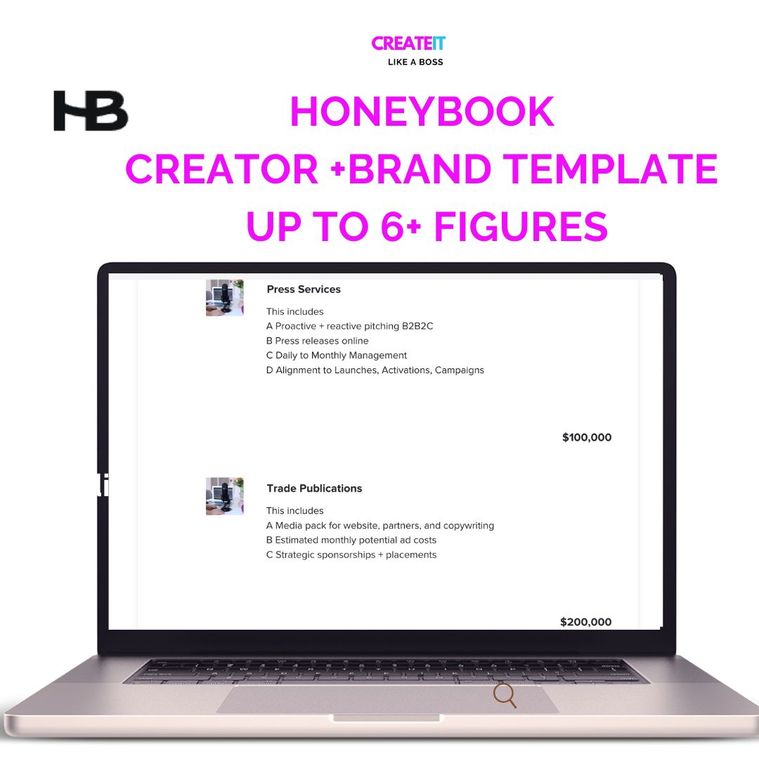 Brand Proposal Template for Creators and Brands in Honeybook