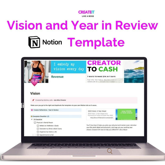 2025 Vision Notion Template for Creators