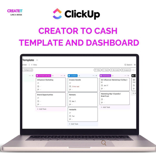 Creator to Cash and Dashboard ClickUp Templates